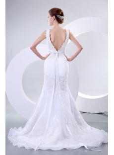 Gorgeous Trumpet Wedding Dress with V-back