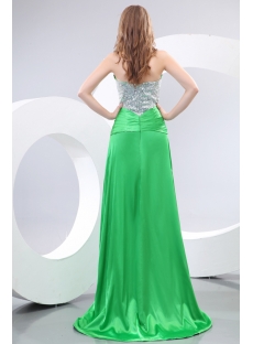 Green Fashion Evening Dresses with Slit
