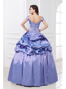 Lavender Floor Length Off Shoulder Beaded Taffeta 15 Quinceanera Dress