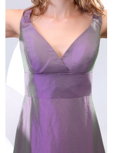Lilac V-neckline Taffeta Couture Bridesmaid Prom Dresses 2013
