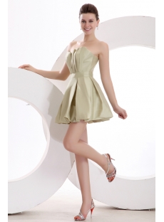 Lovely Sage Taffeta Bubble Homecoming Gown for Senior