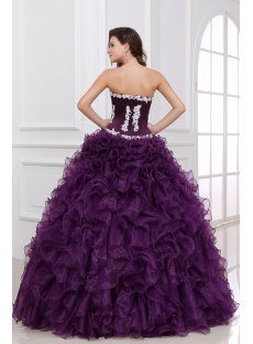 New Style Dark Purple Ruffled 2014 Quinceanera Dress