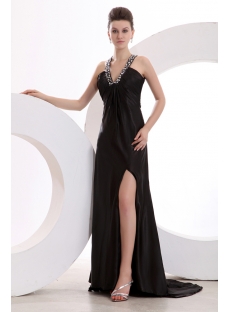 Plunge V-neckline Sexy Evening Dress with Backless