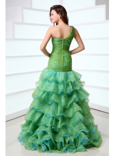 Pretty One Shoulder Colorful Quinceanera Dress with Slit Front