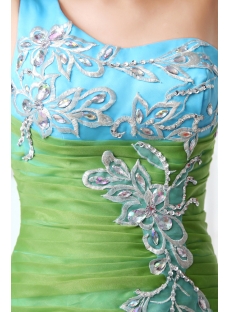 Pretty One Shoulder Colorful Quinceanera Dress with Slit Front