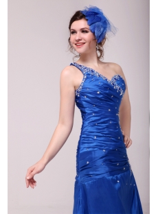 Pretty Royal Blue A-line Floor-length One Shoulder 2014 Prom Dress