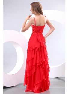 Red Unique Prom Dresses with High-low Hem