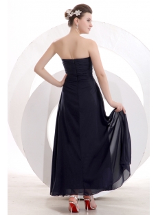 Romantic Ankle Length Navy Blue Military Evening Dress