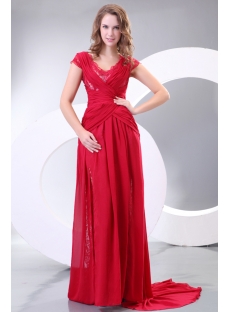 Romantic Formal Mother of Groom Dress with Cap Sleeves