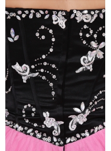Romantic Pink and Black Sweetheart New Arrival Quinceanera Dress 2014