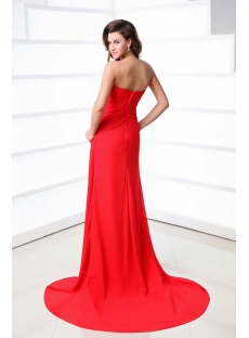 Sexy Red Slit Front One Shoulder Celebrity Dress