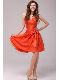 Simple Orange Sweetheart Short Homecoming Dress Discount