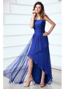 Special Asymmetric Royal Blue Graduation Dress