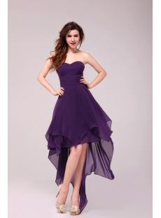 Stunning Purple High-low Prom Dress with Irregular Skirt