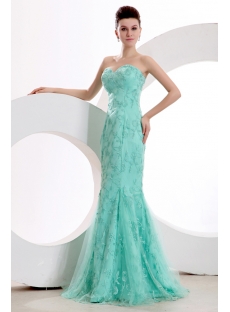 Teal Blue Sheath Evening Dresses with Sweetheart