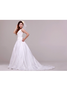 Terrific Queen Anne A-line Discount Princess Bridal Dress 2014