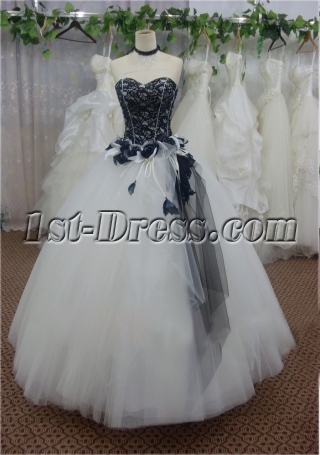 Black Lace Sweetheart Long Tulle Quinceanera Gown