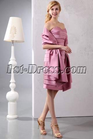 Charming Knee Length Short Mother of Brides Dress with Shawl