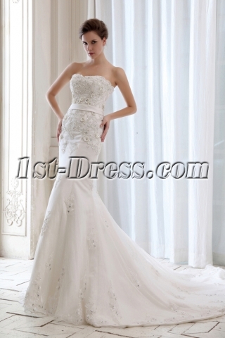 Luxury Sweetheart Beaded Sheath Bridal Gowns