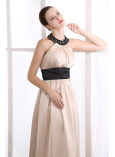 2014 Spring Gorgeous Black Halter Long Satin Homecoming Gown