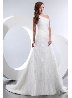 Amazing One Shoulder A-line Wedding Dresses 2014 Online