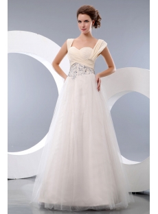 Beautiful Champagne Straps Fifteenth Birthday Ball Gown