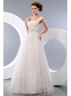 Beautiful Champagne Straps Fifteenth Birthday Ball Gown
