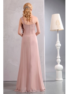 Beautiful Dusty Rose One shoulder Chiffon Evening Dress with Flowers