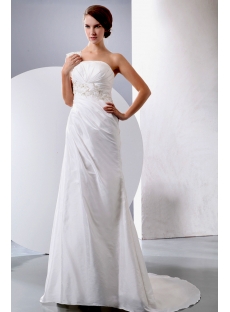Beautiful Stylish Taffeta A-line One Shoulder Bridal Gowns