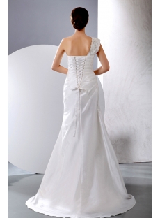 Beautiful Stylish Taffeta A-line One Shoulder Bridal Gowns
