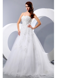Beautiful Sweetheart Lace Ball Gown Wedding Dresses