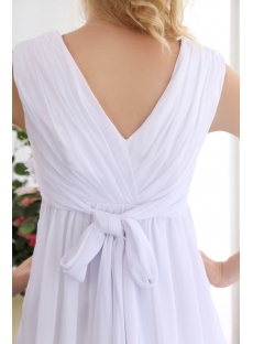 Best White Chiffon V-neckline Long Pregnant Bridal Gowns
