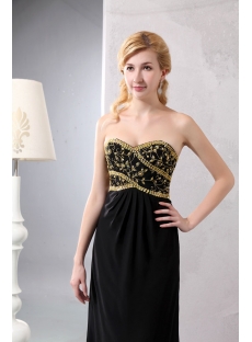 Black and Gold Long Mother of Brides Dress with 3/4 Length Lace Jacket