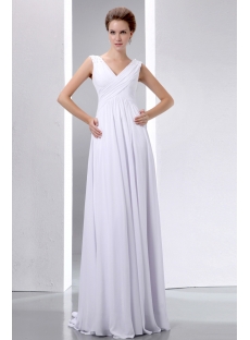 Casual Floor Length V-neckline Plus Size Bridal Gowns