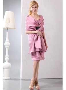 Charming Knee Length Short Mother of Brides Dress with Shawl