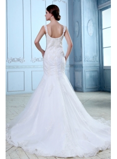 Charming Lace Fishtail Wedding Dress with Straps