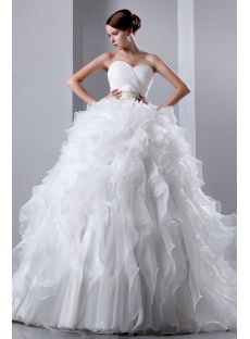 Charming Organza Ruffled Bridal Gown Dresses 2014