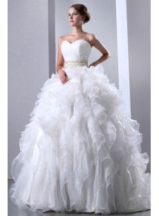 Charming Organza Ruffled Bridal Gown Dresses 2014