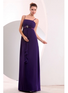 Charming Spaghetti Straps Purple Full Figure Bridesmaid Gowns
