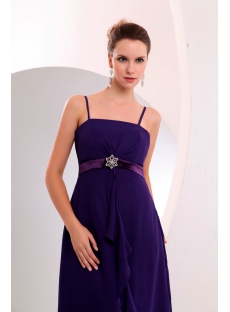 Charming Spaghetti Straps Purple Full Figure Bridesmaid Gowns