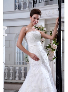 Charming Strapless A-line Lace Wedding Dresses Chicago
