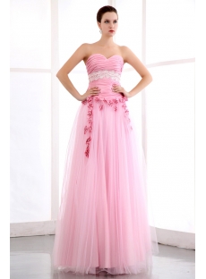 Cheap Pink Long Taffeta festa de debutantes Dress