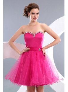 Cheap Popular Fuchsia Short Homecoming Prom Dresses