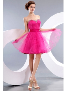 Cheap Popular Fuchsia Short Homecoming Prom Dresses