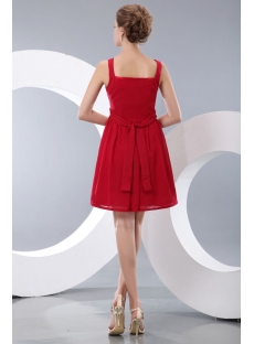 Cute Wine Red Straps Chiffon Mini Party Dress