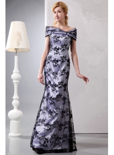 Elegant Black Long Lace Off Shoulder Mother of Groom Dresses