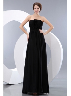 Elegant Black Sweetheart Chiffon Long Ball Gown Dress