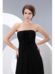Elegant Black Sweetheart Chiffon Long Ball Gown Dress