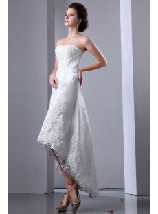 Elegant Lace High-low Outdoor Wedding Gown