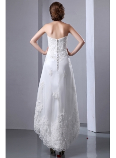 Elegant Lace High-low Outdoor Wedding Gown